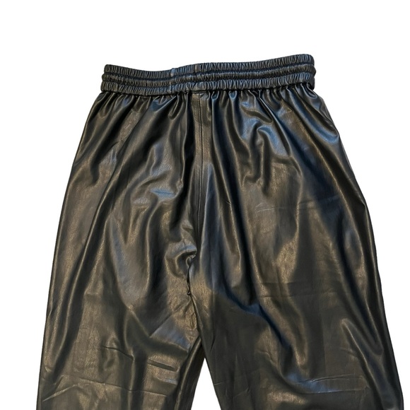 NWT, BLANK NYC Black Faux Leather Jogger Pants Drawstring, Sz 26 - Picture 12 of 15